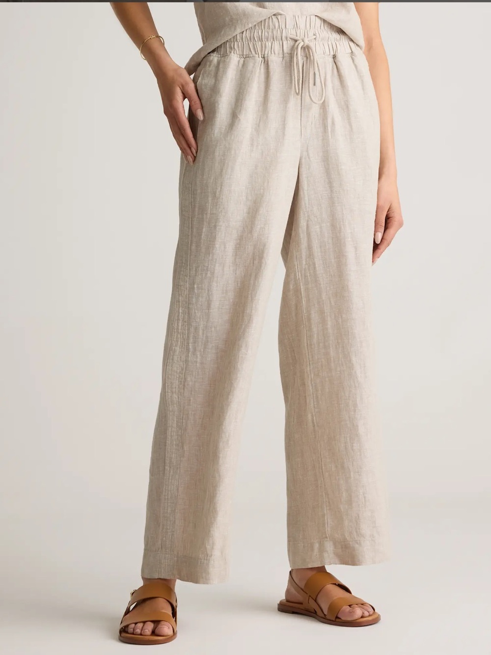 Quince 100% European Linen Wide Leg Pants in Driftwood Size XL
